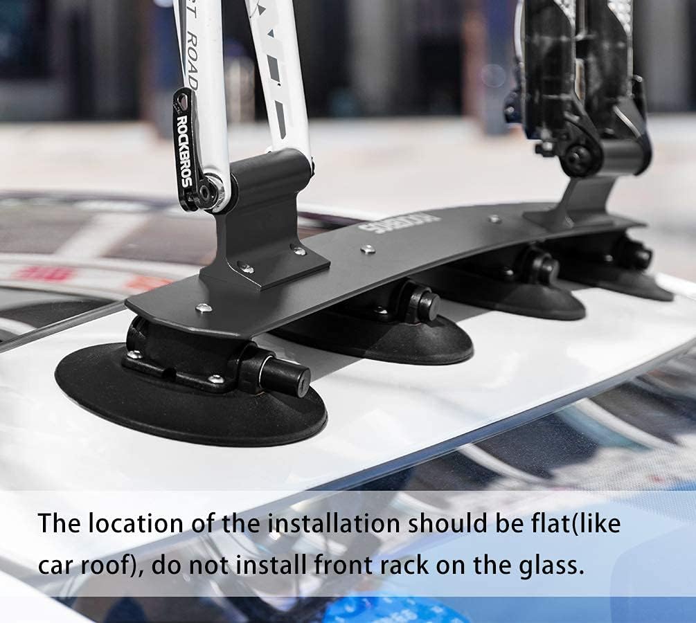 ROCKBROS Suction Cup Bike Rack for Car Roof Top Sucker Bike Rack Quick Release Aluminium Alloy Bike Carrier with Sucker for 1 Bike