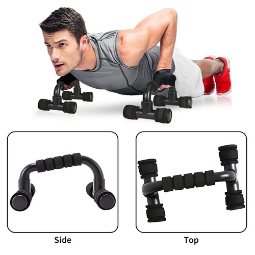 Lizbin Push up Bar, Push Up Bars Strength Training, Push-up Bracket Board with Non-Slip Sturdy Structure, Push Up Bars for Men & Women, Push Up Stands Handle Gym Exercise Equipment Home Fitness(Black)