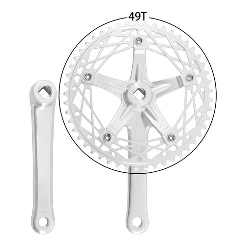 WEERAS Fixed Gear Bicycle Crankset Single Speed 49T 144BCD 170mm Upgraded Material, Fully CNC Grinding
