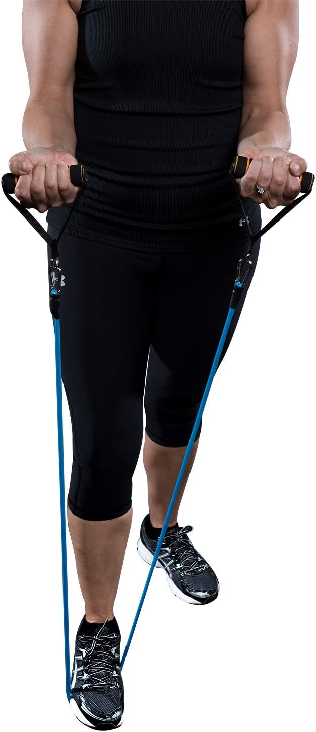 Resistance Band 11 Piece Set - Includes 5 Exercise Bands with Carrying Bag, Door Anchor, Ankle Straps, Exercise Guide with Bonus Digital Workouts and Workout EBook