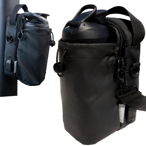 Magnetic Water Bottle Holder Sling Bag – Waterproof Crossbody for Gym & Travel with USB Port, Strap & Phone Pocket Duvcein