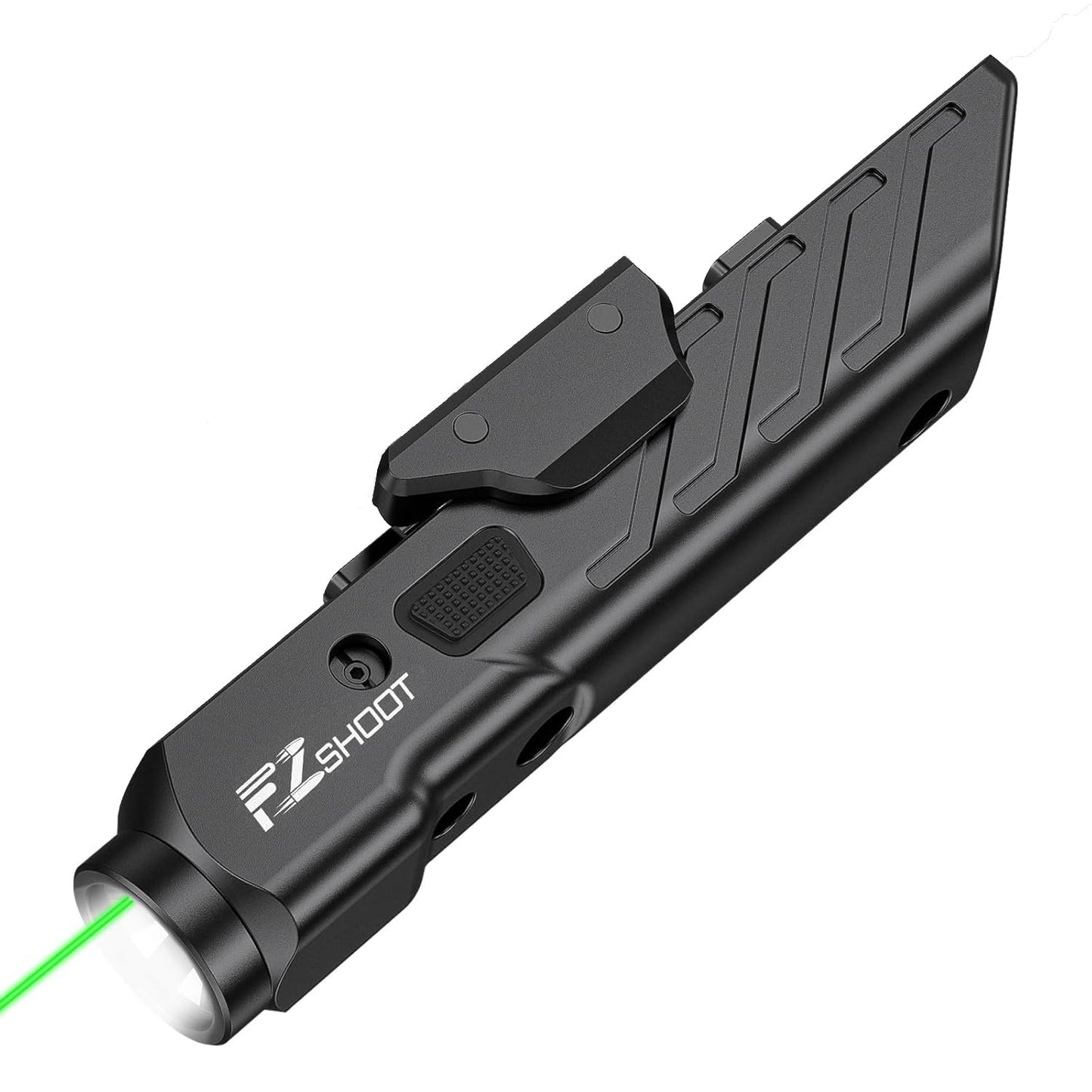 EZshoot 1700 Lumens Tactical Laser Light Combo for Rifle with Magnetic Rechargeable Compatible with Picatinny and M-Rail, Rilfe Flashlight Green Laser Light Combo with Strobe Mode