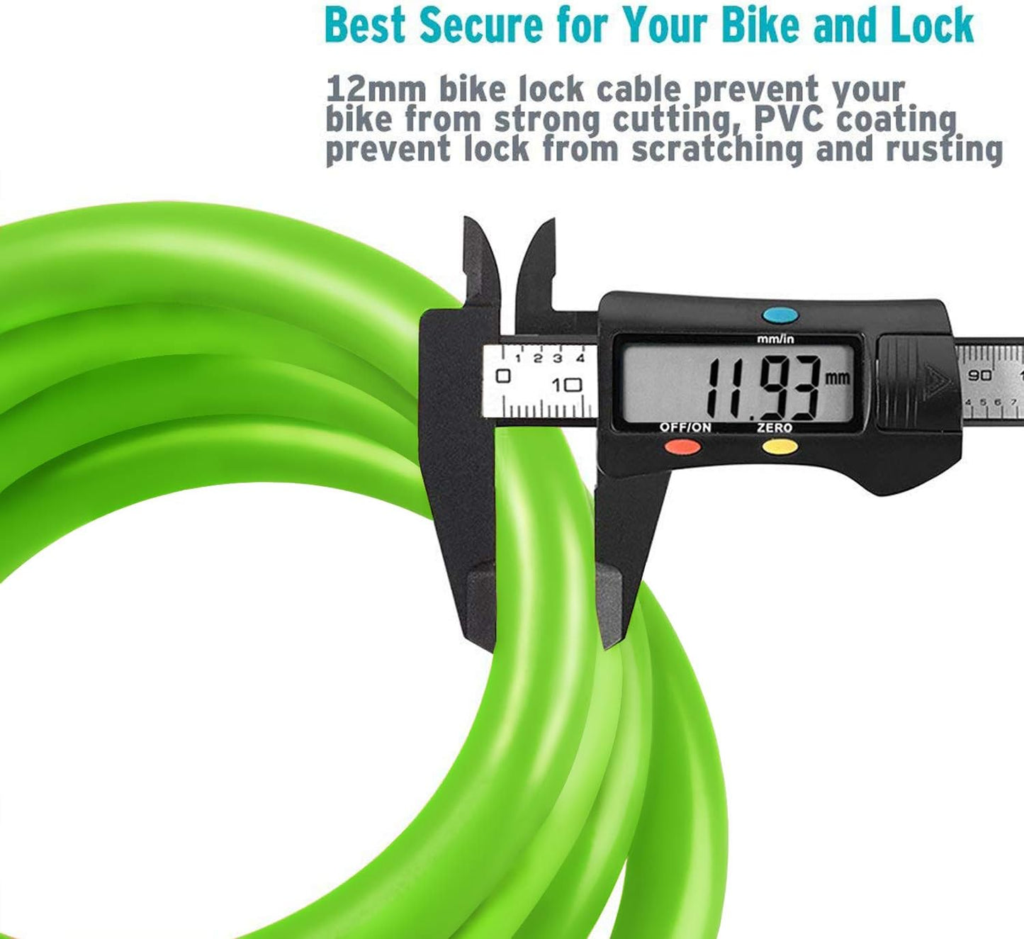 Sport Bike Lock Cable, 4-Feet Bicycle Cable Lock with 5-Digit Resettable Combination Bike Cable Lock Orange