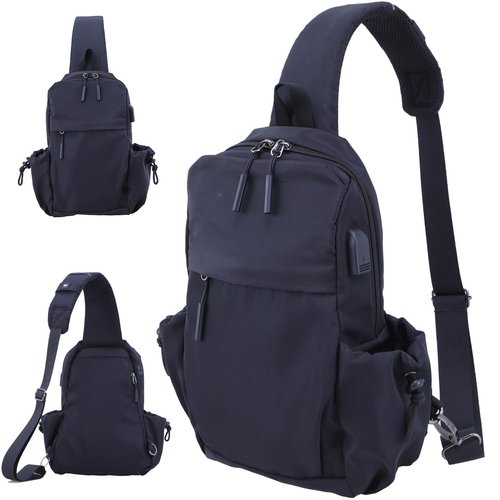 Sling Bag Crossbody Bag Sling Backpack for Men Women, Shoulder Bag Chest Crossbody Bag for Men, Lightweight Waterproof Sling Bag for Men Women USB Charging Port Travel Hiking