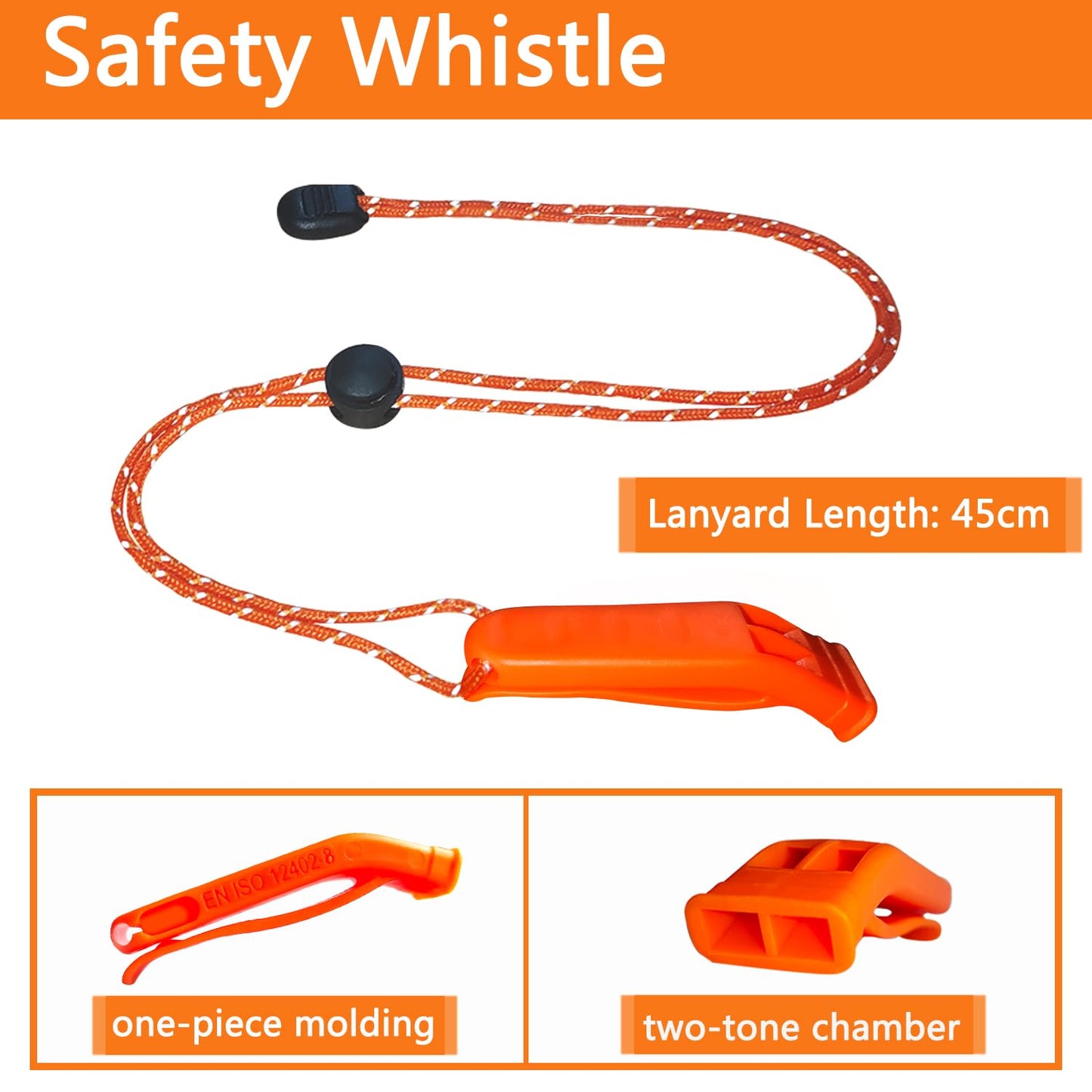 Amzonly Emergency Whistle, 120db Safety Whistle Survival Shrill Loud for Camping Hiking Hunting Boating Fishing Life Vest Jacket Rescue Signaling Kids Lifeguard 5 Pack