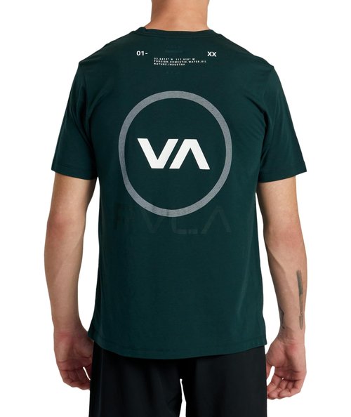RVCA Mens Sport Regular Fit Athletic Breathable Tees - Reflective Base (Oil Green, XX-Large)