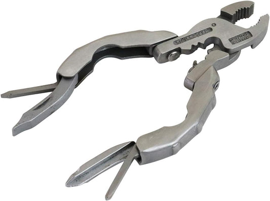 SWISS+TECH ST50016 Polished Stainless Steel 9-in-1 Micro Pocket Multitool with Screwdrivers, Pliers (Single Pack)
