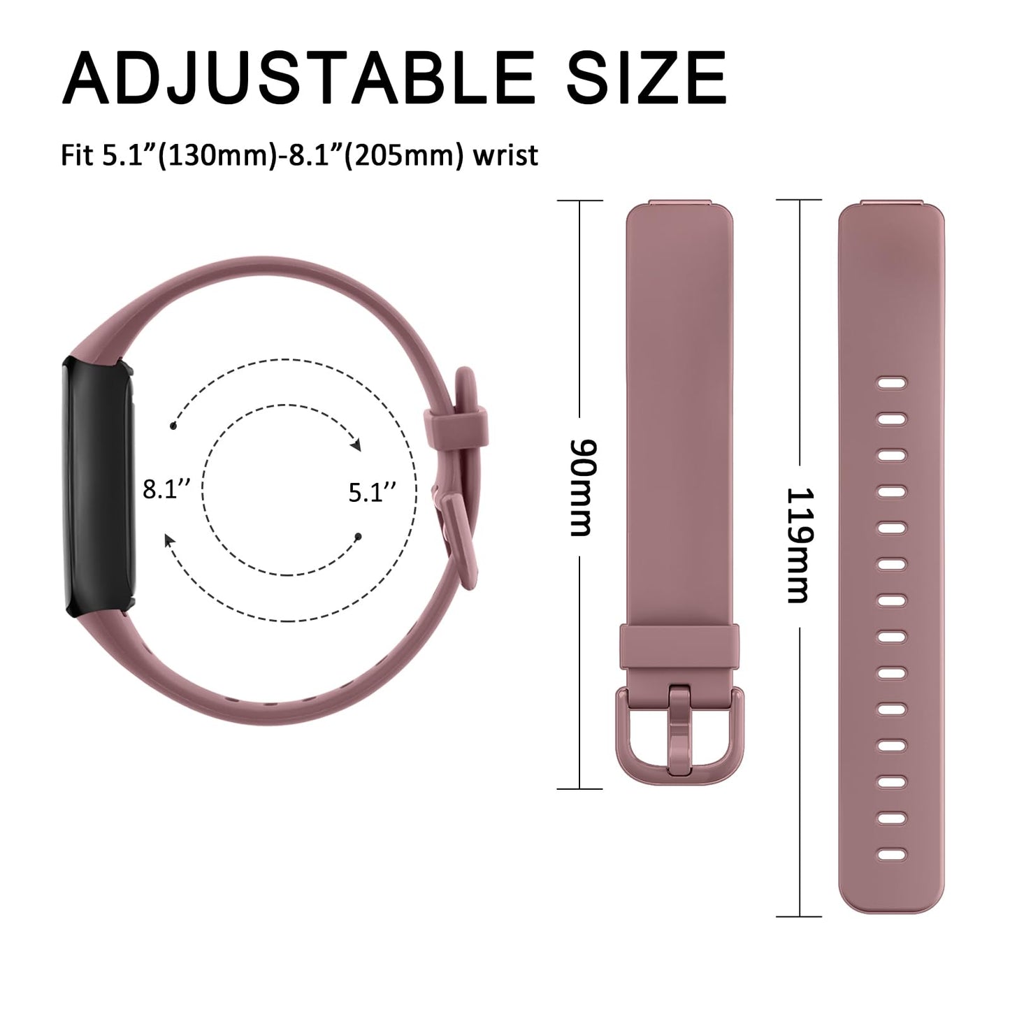 6-Pack Bands for Fitbit Inspire 3 Bands for Women Men, Soft Silicone Adjustable Wristband Replacement Straps Compatible with Fitbit Inspire 3 Fitness Tracker