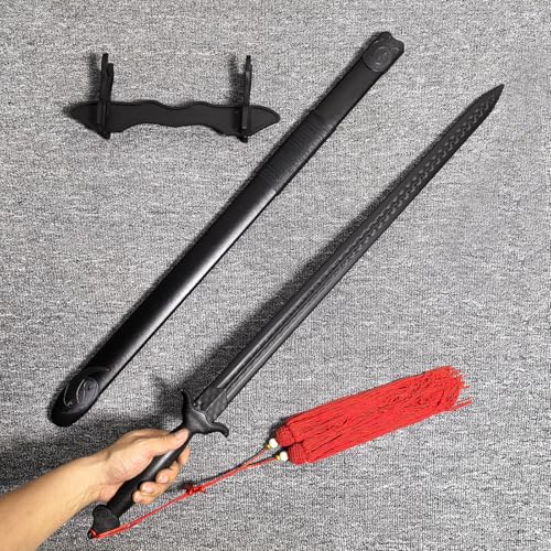 High Elasticity Plastic Tai Chi Sword 99cm with Red Tassel for Martial Arts Training