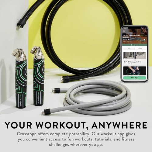 Crossrope Get Strong Set - Weighted Jump Ropes for Strength Training - Improve Power and Endurance in a Fun Jump Rope Workout - Extra Large