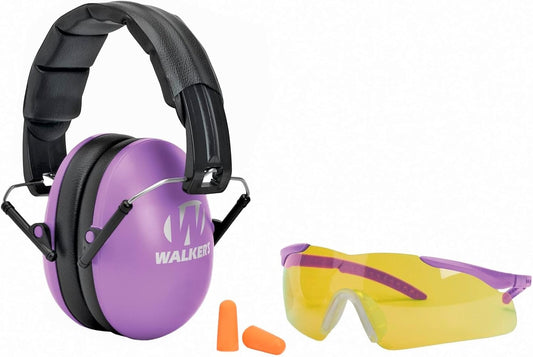 Walker's Youth & Women's Shooting Low Profile Folding Padded Headband Adjustable Hearing Protection Earmuffs