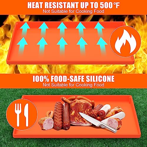 Orange Silicone Griddle Mat Cover for 36 Inch Blackstone - All-Season Food Grade Grill Protector