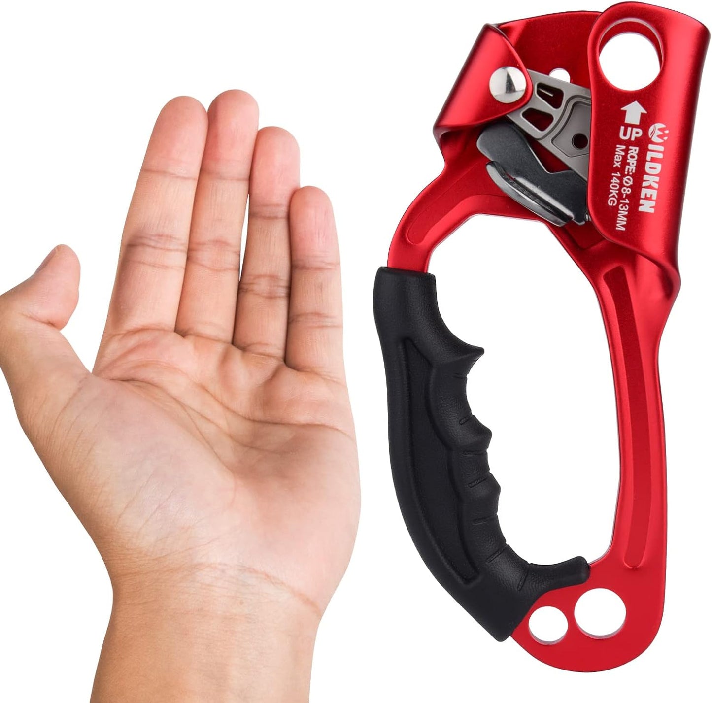 WILDKEN Climbing Hand Ascender Outdoor Mountaineering Tree Arborist Climbing Rappelling Equip Hand Ascender for 8-14MM Rope Left Right Hand Ascender