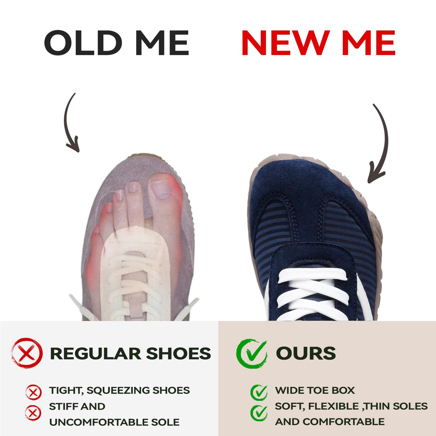Barefoot Shoes Women Casual Sneakers,Wide Toe Box Shoes Women Zero Drop Barefoot Shoe Men,Minimalist Trail Running Shoe,Non-Slip Lightweight Breathable Comfortable Fashion Walking Hiking Shoes Unisex