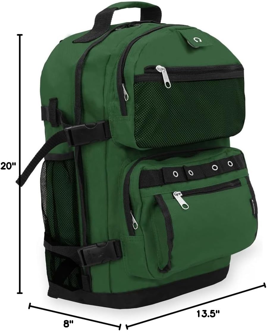 Everest Oversize Deluxe Backpack, Olive/Black, One Size