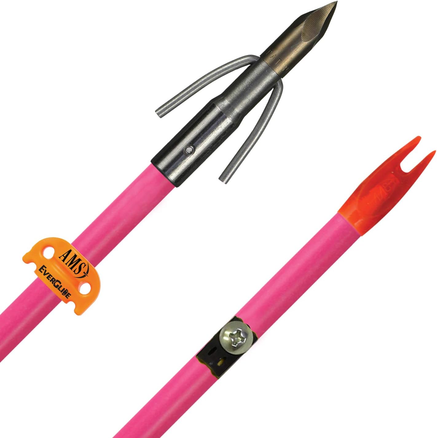 Fiberglass Arrow-Pink w/Chaos FX Point & AMS EverGlide Safety Slide