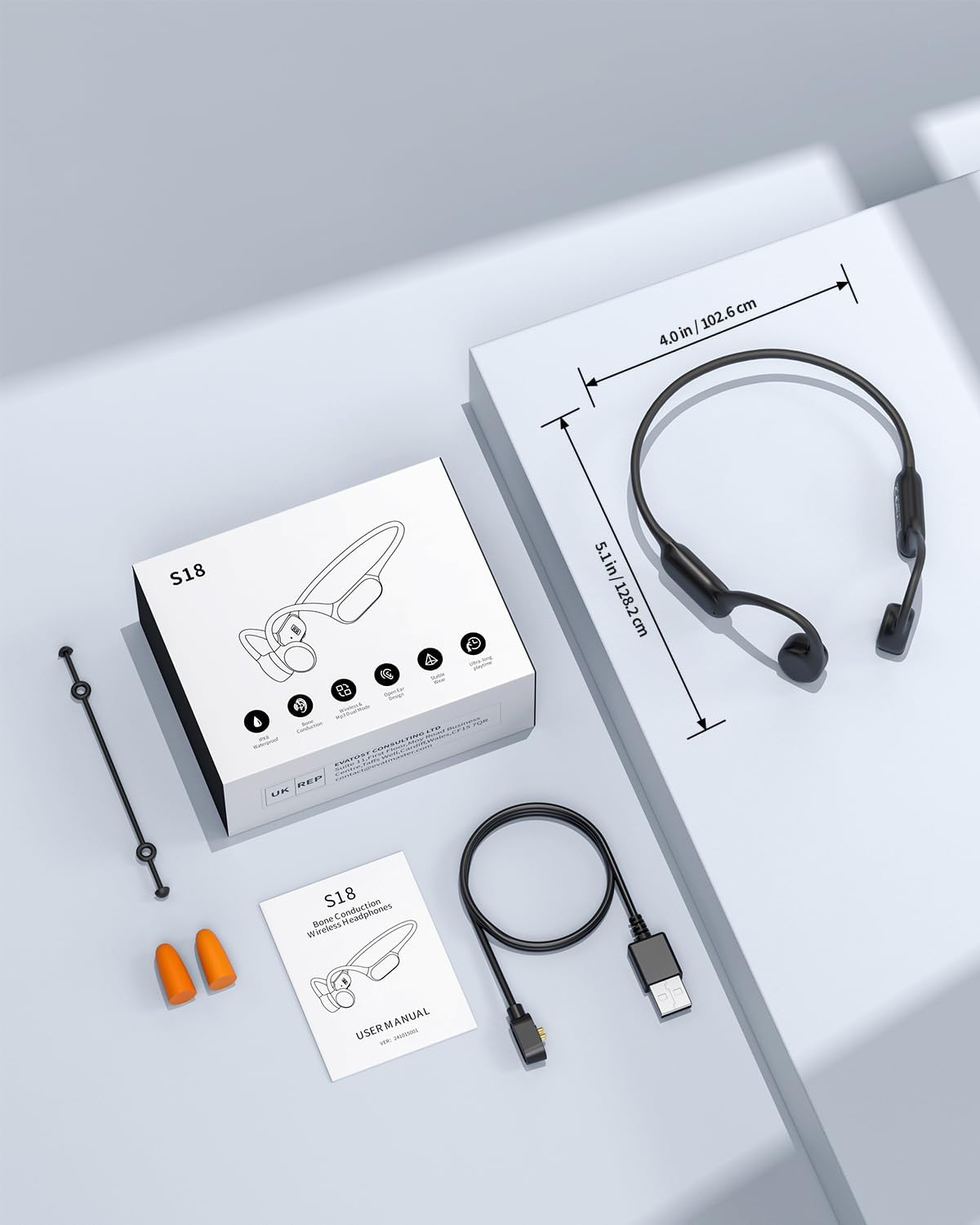 PSIER Bone Conduction Headphones IPX8 Waterproof Swimming Headphones Open Ear Headphones with MP3 Mode 32GB Memory Up to 8 Hours Playtime Bluetooth 5.4 Ear Buds Secure Fit for Running and Fitness