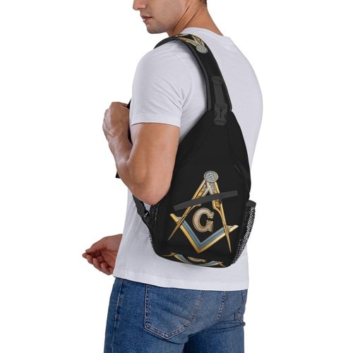Mqtzyiwx Master Masonic Sling Backpack Hiking Backpack Crossbody Bag Sports Lightweight And waterproof Chest Bag Shoulder Bag For Women Men