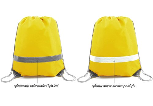 BeeGreen Reflective Drawstring Bags 20 Packs Yellow Large Drawstring Bags Backpack for Gym Sports Trip with Reflective Strip Cinch Sack DIY for Women Men Cinch Bags For Team