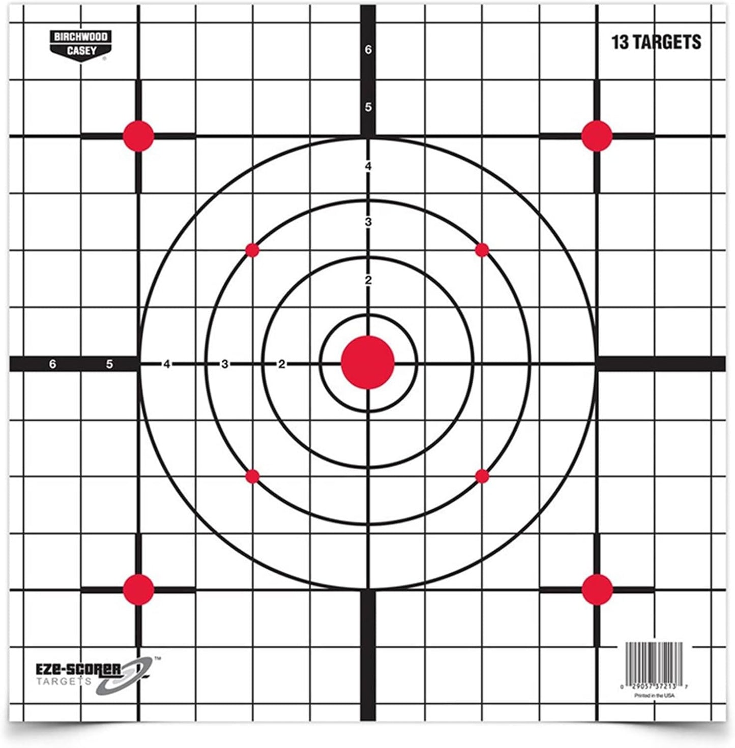 Birchwood Casey 12" Eze-Scorer Sight-in Practice Shoot-Up Brilliant White Paper Targets for Indoor and Outdoor Use