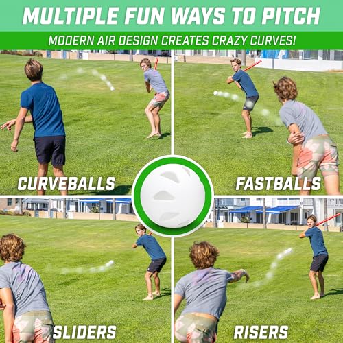 Plastic Baseballs for Kids & Adults - 6 Pack, Safe & Durable for Backyard Play