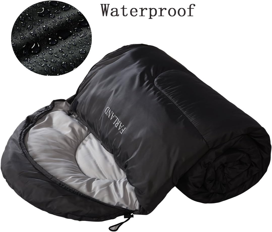 FARLAND Sleeping Bags 30℉ for Adults Teens Kids with Compression Sack Portable and Lightweight for 3-4 Season Camping, Hiking,Waterproof, Backpacking and Outdoors
