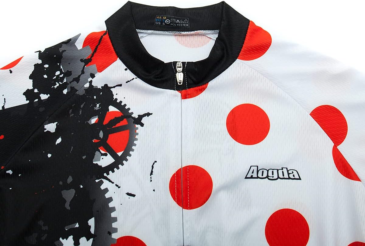 Aogda Cycling Jerseys Men Bike Shirts Team Biking Tops Bicycle Short Sleeves Clothing