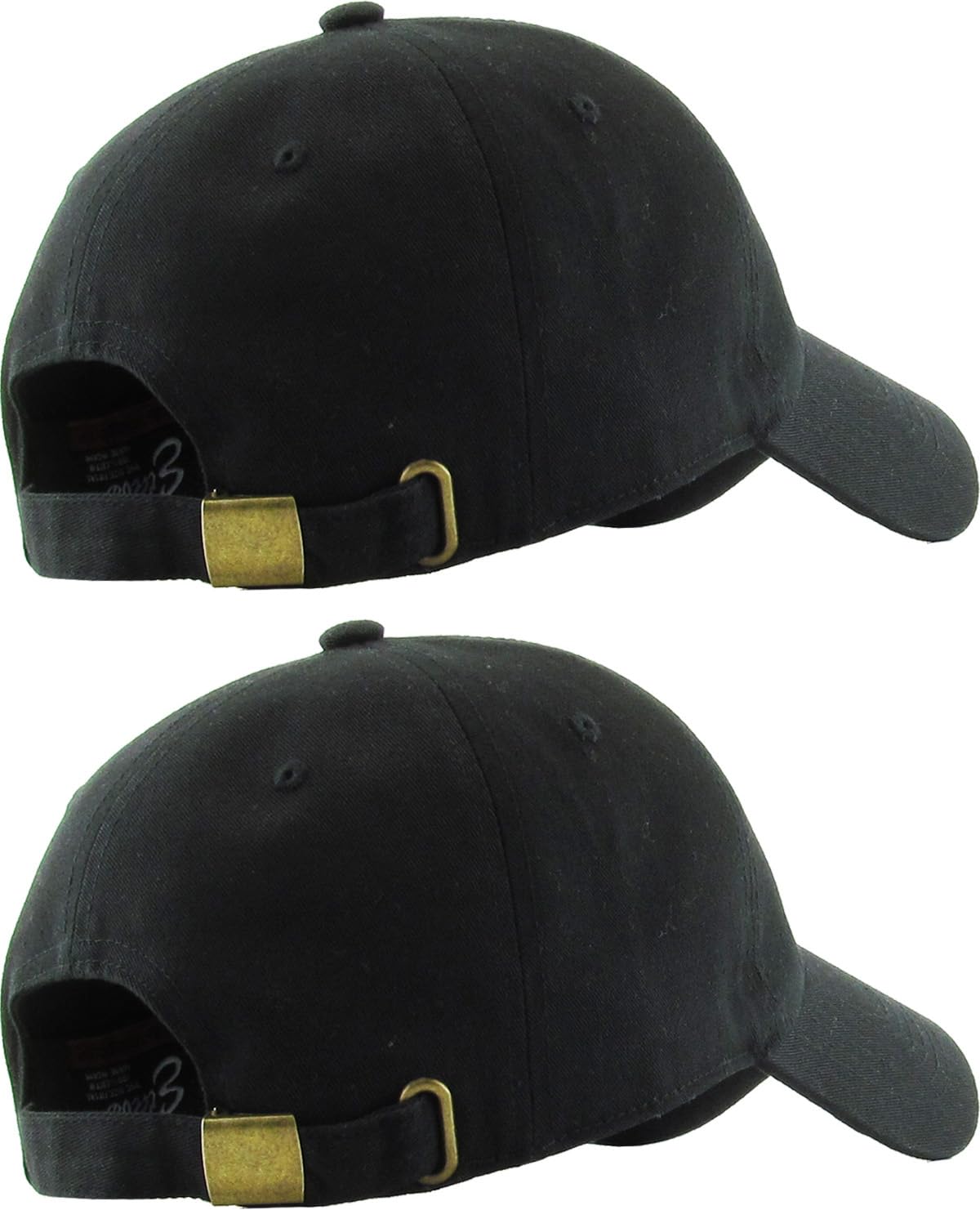 KBETHOS Classic Cotton Dad Hat Bundle Adjustable Unconstructed Plain Cap (One Size, Black + Black (2 Pack))