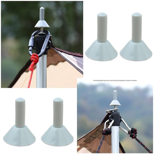 SquEqu 10 Pack Tarp Poles Tips Cover Lightning Cap Anti-Thunder Insulation Protector Rod End Case for Camping Canopy Hiking Awning Tent Pole Shelter Hammock Rain Fly Emergency Protection