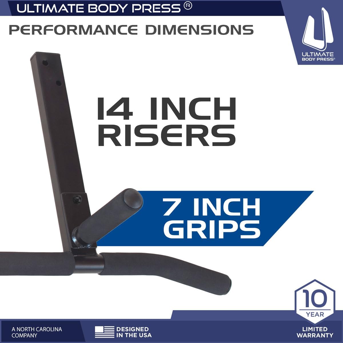 Joist Mount Pull Up Bar with Extra Hardware and Mounting Template for Easy Install to Beam or Rafter by Ultimate Body Press