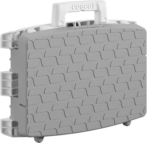 COSCO 1 Step Molded Folding Step Stool, Type 1A, White and Gray (2-Pack)