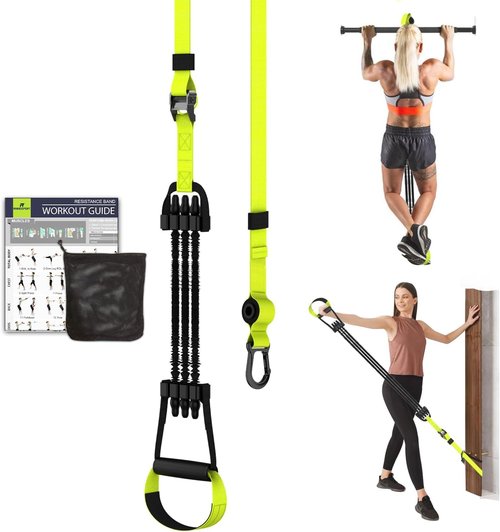 RHINOSPORT Pull Up Assistance Bands Chin up bar Assistance Bands with Door Anchor Workout Exercises Resistance Home Gym