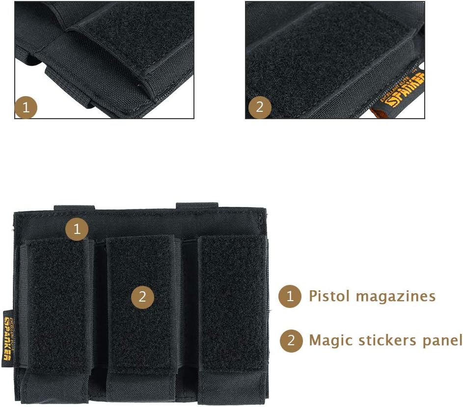 EXCELLENT ELITE SPANKER Tactical Open Top Double/Triple Pistol Mag Pouch for Glock M1911 92F Magazines 40mm Grenade