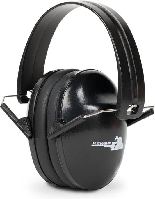 Rifleman PXS, Adjustable Folding Noise Reduction Safety Ear Muffs, SNR 25dB, Professional Hearing Protection for Shooting, Hunting, Construction, Sports, Travel, and More