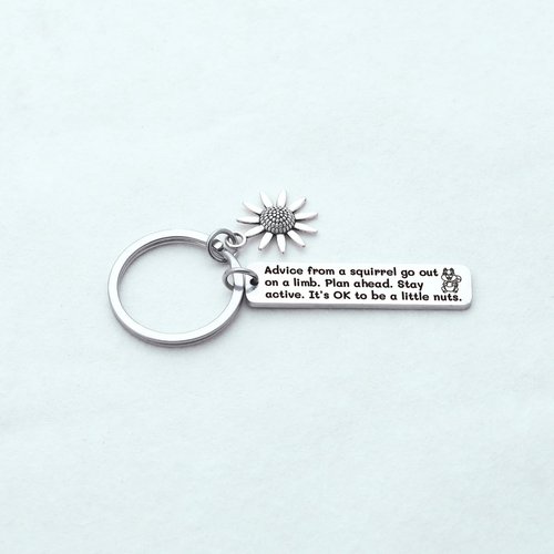 ZQEOU Squirrel Decor Keychain for Squirrel Lover Whisperer Gifts Animal Keychain Animal Themed Gifts Inspirational Jewelry