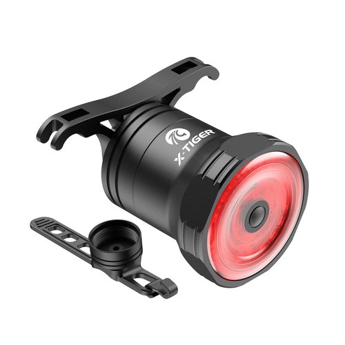 X-TIGER Bike Tail Light Smart,Brake Sensing Bicycle Rear Lights for Night Ride,Auto On/Off, Waterproof, USB Rechargeable, Ultra Bright LED Warning Back Cycling Safety Taillight Accessories