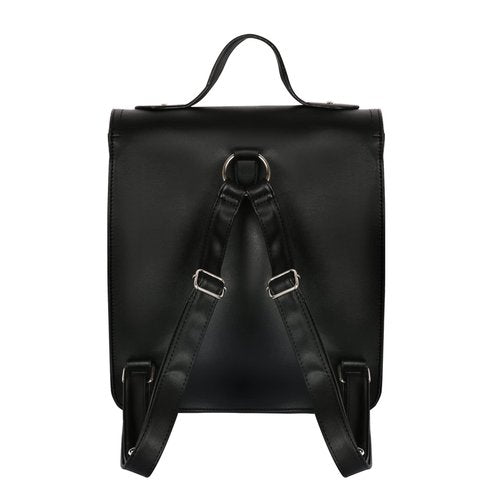 HEYIYI Gothic Backpack Black Faux Leather