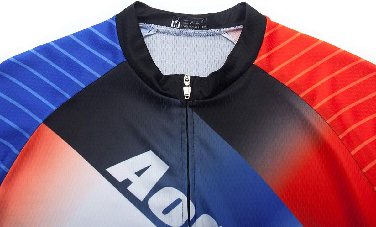 Aogda Cycling Jerseys Men Bike Shirts Team Biking Tops Bicycle Short Sleeves Clothing