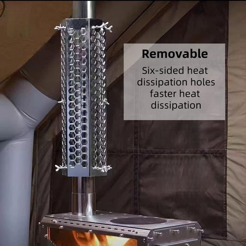 Dandelion shell Fireproof Stove Chimney Mesh Protector - Detachable Anti-Scalding Net with 304 Stainless Steel Material - Fits Pipe Diameter 1.97" to 3.54" - Portable and Safe