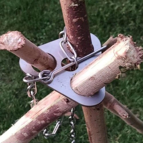 LSOSVSEU Camping Tripod Board - Turn Branches into Campfire Tripod, with Adjustable Chain to Hang Cookware, Open Fire Cooking Accessories for Picnic, Camping, Outdoor Sports (Stainless Steel)