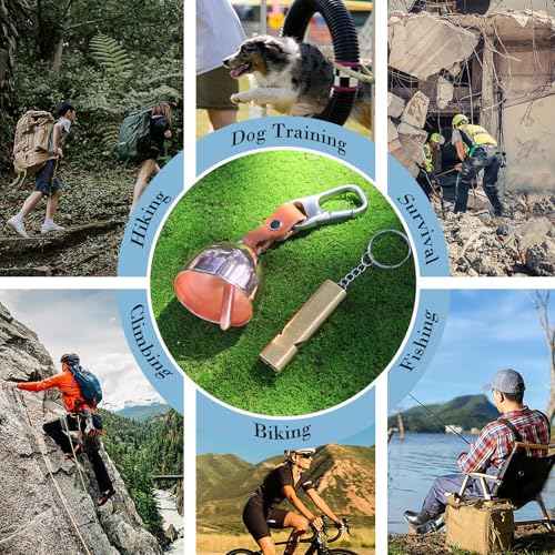 Loud Bear Bell with Silencer | Hiking Accessories | Emergency Whistle & Copper Bell for Hiking, Backpacking, Survival, Biking, Fishing, Climbing, Camping
