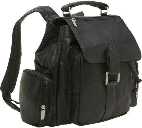 Le Donne Leather Classic Multi-Pocket Backpack – Premium Full-Grain Colombian Vaquetta Cowhide Leather Backpack,15”, Cafe
