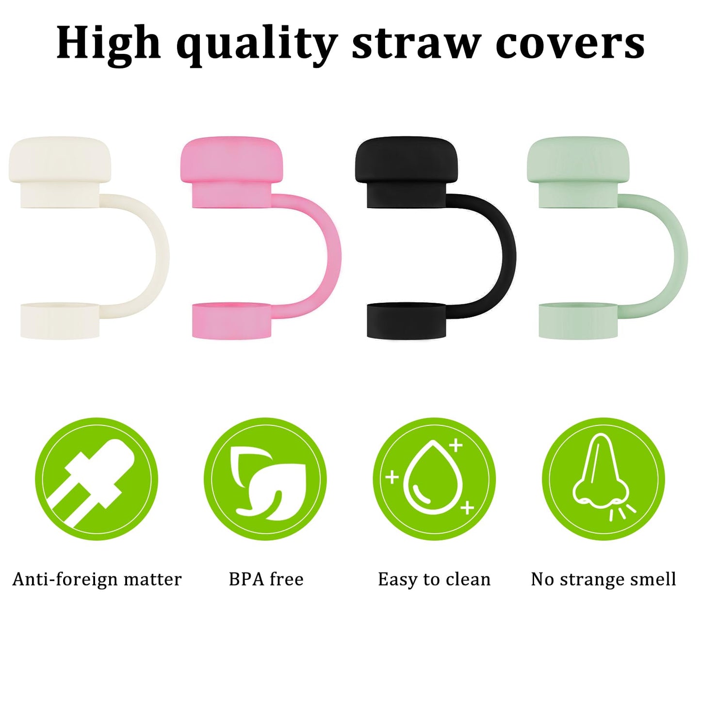 4 Pcs Straw Covers for Stanley Cup 40-20 oz, 0.4 inches Silicone Straw Cover Caps, Stanley Cups Accessories, Dust-proof and leak-proof
