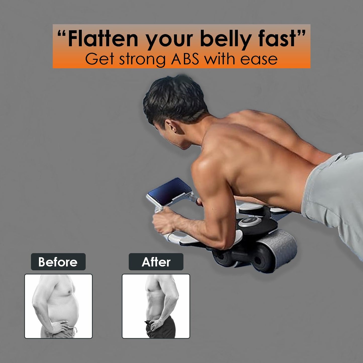 Ab Roller Wheel for Core Strength & Abdominal Workout - Dual Wheel Design with Non-Slip Handles, Portable Exercise Roller with Elbow Support, Home Gym Exercise Wheels for Men Women