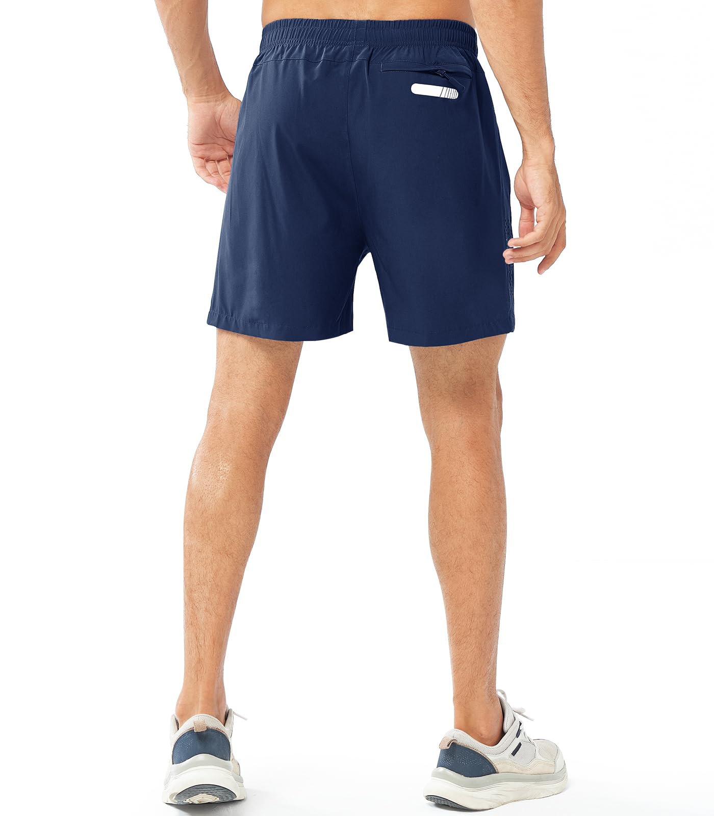 NORTHYARD Men's Athletic Running Shorts Gym Workout 7"/9"/5" Quick Dry Lightweight Sports Basketball Tennis 3 Zipper Pockets DARKBLUE-5inch XL