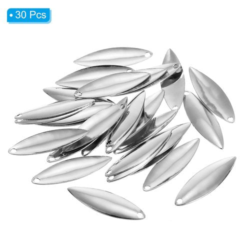 PATIKIL Fishing Lure Blades 1.3x0.4,30 Pack Willowleaf Lure Making for DIY Bait, Silver