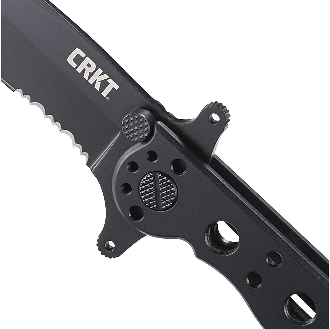 CRKT M16-10KZ EDC Folding Pocket Knife: Everyday Carry, Black Serrated Edge Blade, Tanto, Automated Liner Safety, Nylon Handle, Pocket Clip
