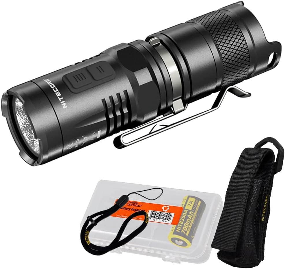 Nitecore MT10C Tactical Flashlight 920 Lumen with Red Light & LumenTac Organizer