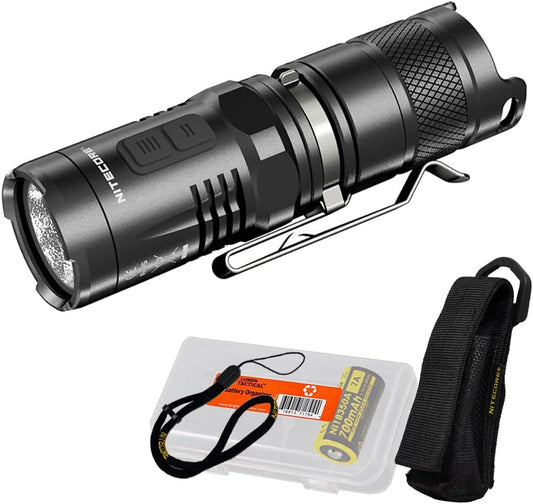 Nitecore MT10C Tactical Flashlight 920 Lumen with Red Light & LumenTac Organizer