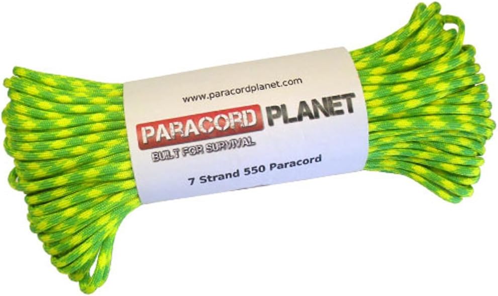 Paracord Planet 550 lb, 50' Foot Hank, Parachute Cord. Also Known as Paracord Rope, Parachute Rope, Utility Cord, Tactical Cord, and Military Cord. USA Made to Provide Durability and Strength.
